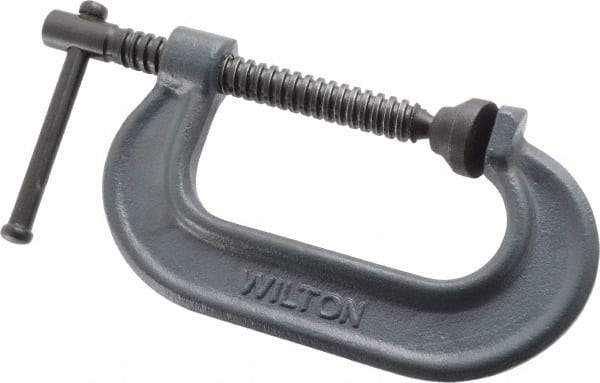 Wilton - Regular-Duty 3" Max Opening, 1-15/16" Throat Depth, Forged Steel Standard C-Clamp - 3,000 Lb Capacity, 0" Min Opening, Standard Throat Depth - A1 Tooling