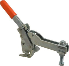 Lapeer - 800 Lb Holding Capacity, Vertical Handle, Manual Hold Down Toggle Clamp - 150° Handle Movement, 115° Bar Opening, U-Bar, Flanged Base, Carbon Steel - A1 Tooling