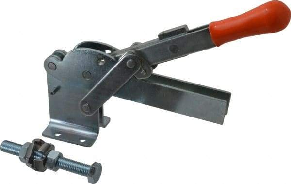 Lapeer - 1,200 Lb Holding Capacity, Vertical Handle, Manual Hold Down Toggle Clamp - 155° Handle Movement, 110° Bar Opening, U-Bar, Flanged Base, Carbon Steel - A1 Tooling