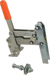 Lapeer - 800 Lb Holding Capacity, Vertical Handle, Manual Hold Down Toggle Clamp - 149° Handle Movement, 118° Bar Opening, U-Bar, Flanged Base, Carbon Steel - A1 Tooling