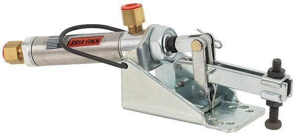 Lapeer - 200 Lb Inner Hold Capacity, Horiz Mount, Air Power Hold-Down Toggle Clamp - 1/8 NPTF Port, 110° Bar Opening, 1-1/4" Height Under Bar - A1 Tooling