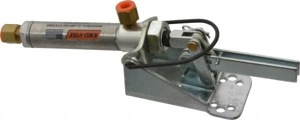 Lapeer - 50 Lb Inner Hold Capacity, Horiz Mount, Air Power Hold-Down Toggle Clamp - 1/8 NPTF Port, 95° Bar Opening, 1" Height Under Bar - A1 Tooling