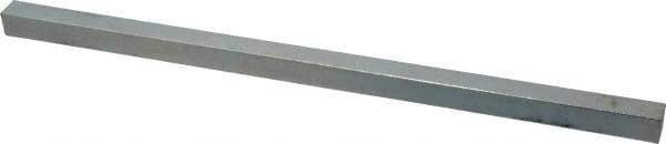 Made in USA - 12" Long x 1/2" High x 1/2" Wide, Zinc-Plated Undersized Key Stock - C1018 Steel - A1 Tooling