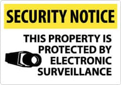 NMC - "Security Notice - This Property Is Protected by Electronic Surveillance", 14" Long x 20" Wide, Aluminum Safety Sign - Rectangle, 0.04" Thick, Use for Security & Admittance - A1 Tooling