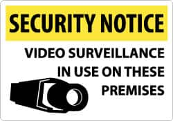 NMC - "Security Notice - Video Surveillance in Use on These Premises", 14" Long x 20" Wide, Aluminum Safety Sign - Rectangle, 0.04" Thick, Use for Security & Admittance - A1 Tooling