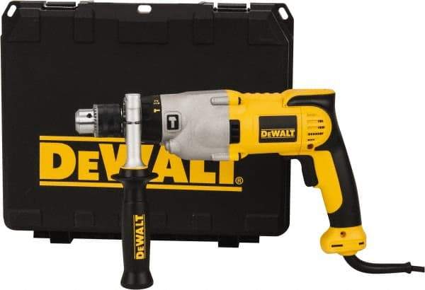 DeWALT - 120 Volt 1/2" Keyed Chuck Electric Hammer Drill - 0 to 56,000 BPM, 0 to 1,200 & 0 to 3,500 RPM, Reversible - A1 Tooling