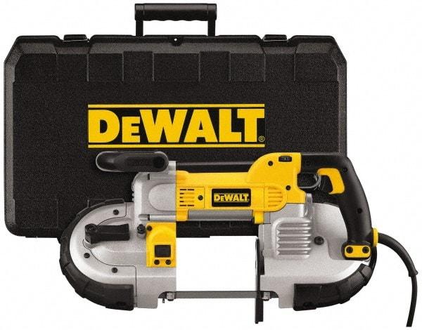 DeWALT - 120 Volt, Electric Handheld Bandsaw - 2.44 m Cord Length, 5 Inch (Round) and 5 x 4-3/4 Inch (Rectangular) Depth of Cut, 100 and 350 SFPM, 10 Amp - A1 Tooling