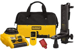 DeWALT - 100' (Interior) & 600' (Exterior) Measuring Range, 1/4" at 100' & 2mm at 10m Accuracy, Self-Leveling Rotary Laser with Detector - ±5° Self Leveling Range, 600 RPM, 2-D Battery Included - A1 Tooling