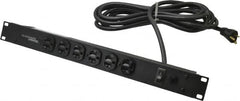 Wiremold - 6 Outlets, 120 Volts, 20 Amps, 15' Cord, Power Outlet Strip - Rack Mount, 6 Front NEMA Configuration, 19" Strip, cULus Recognized - A1 Tooling