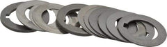 Precision Brand - 7/8 Inch Inside Diameter, 1-3/8 Inch Outside Diameter, 3/16 Inch Keyway Width, Steel Machine Tool Arbor Spacer Set - 0.001 to 0.125 Inch Thick, Use with Gang Cutters, Grinding Tools, Milling Cutters, Saws, Slitting Blades, 19 Pieces - Exact Industrial Supply