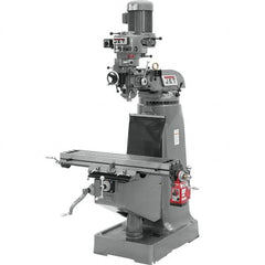 Jet - 9" Table Width x 42" Table Length, Variable Speed Pulley Control, 1 Phase Knee Milling Machine - R8 Spindle Taper, 2 hp - A1 Tooling