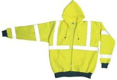 OccuNomix - Size M General Purpose & High Visibility Sweatshirt - Yellow, Polyester, Zipper Closure, 37 to 39" Chest - A1 Tooling