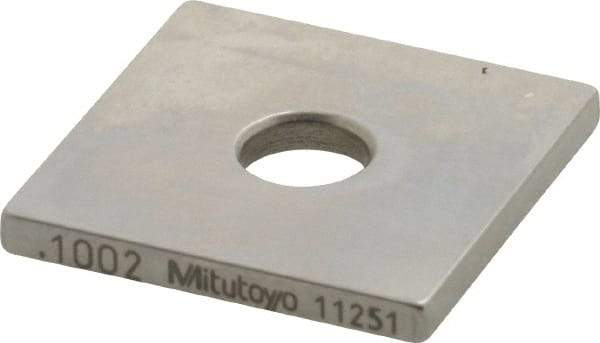 Mitutoyo - 0.1002" Square Steel Gage Block - Accuracy Grade 0, Includes Certificate of Inspection - A1 Tooling