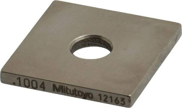 Mitutoyo - 0.1004" Square Steel Gage Block - Accuracy Grade 0, Includes Certificate of Inspection - A1 Tooling