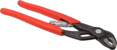 Knipex - 10" OAL, 1-1/4" Max Capacity, 1" Jaw Length, 19 Position Adjustable Tongue & Groove Pliers - Self-Gripping V-Jaws, Standard Head, Plastic Coated Handles - A1 Tooling