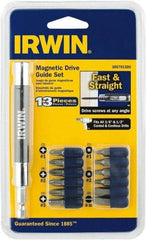 Irwin - 13 Piece, 1/4" Drive Screwdriver Drive Guide - #1 to #3 Phillips, 0.05 to 1/4" Hex, 1.27 to 10mm Hex, #1 & #2 Square Recess - A1 Tooling