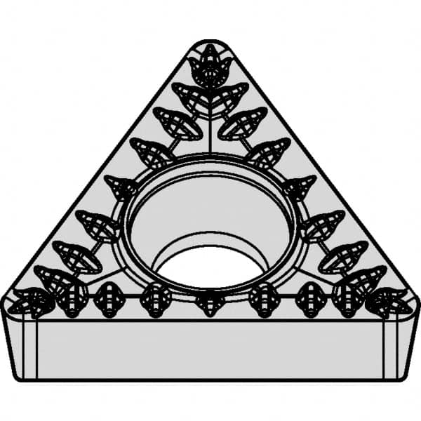 Kennametal - TPMT21.52 MP Grade KCP25 Carbide Turning Insert - TiCN/Al2O3 Finish, 60° Triangle, 1/4" Inscr Circle, 3/32" Thick, 1/32" Corner Radius - A1 Tooling