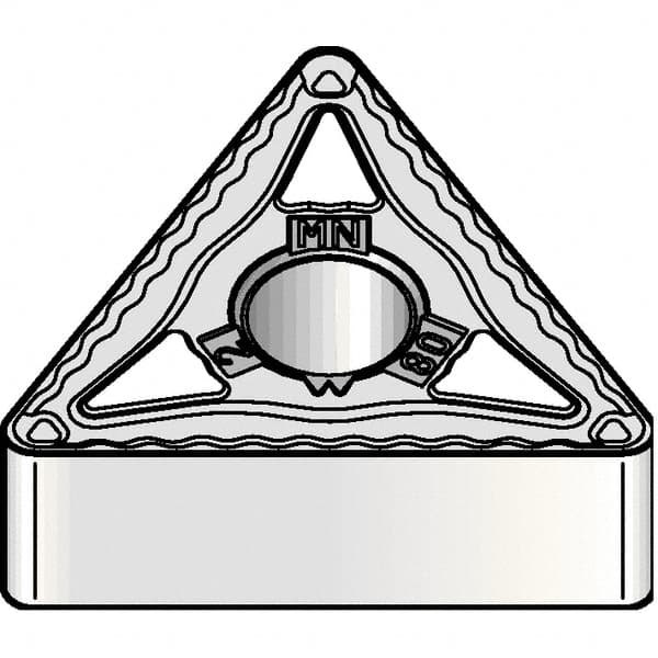 Kennametal - TNMG432 MN Grade KCP10B Carbide Turning Insert - TiOCN Finish, 60° Triangle, 1/2" Inscr Circle, 3/16" Thick, 1/32" Corner Radius - A1 Tooling