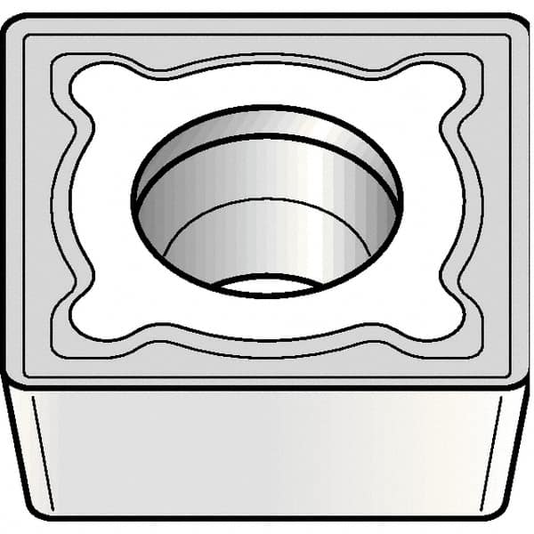 Kennametal - SCMT32.52 MF Grade KCP25B Carbide Turning Insert - TiCN/Al2O3/TiOCN Finish, 90° Square, 3/8" Inscr Circle, 5/32" Thick, 1/32" Corner Radius - A1 Tooling