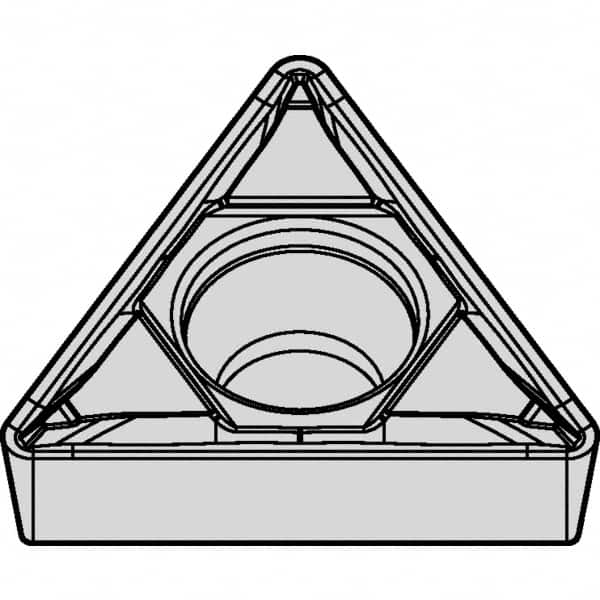 Kennametal - TPMT32.51 FP Grade KCP10 Carbide Turning Insert - TiCN/Al2O3 Finish, 60° Triangle, 3/8" Inscr Circle, 5/32" Thick, 1/64" Corner Radius - A1 Tooling