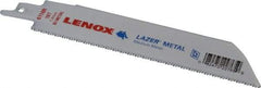 Lenox - 6" Long x 1" Thick, Bi-Metal Reciprocating Saw Blade - Straight Profile, 18 TPI, Toothed Edge - A1 Tooling