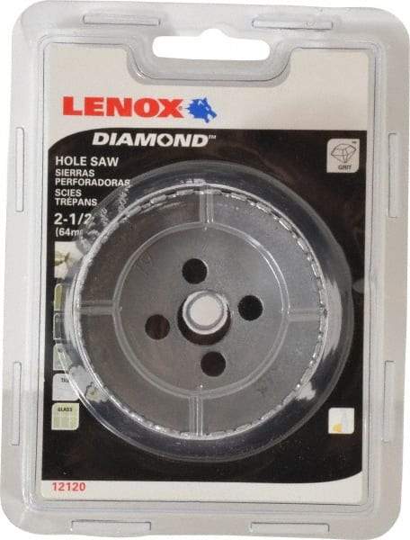 Lenox - 2-1/2" Diam, 1-5/8" Cutting Depth, Hole Saw - Diamond Grit Saw, Continuous Edge - A1 Tooling