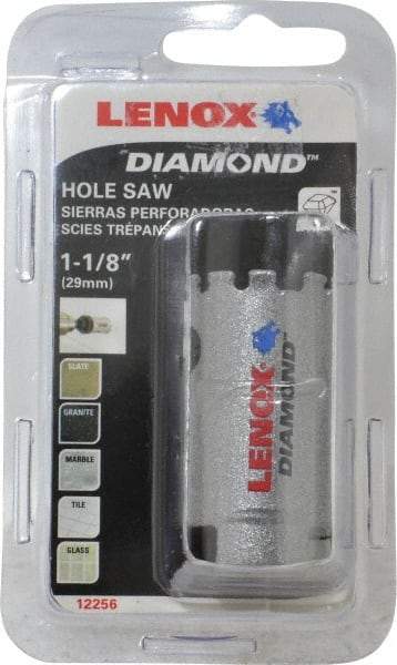 Lenox - 1-1/8" Diam, 1-5/8" Cutting Depth, Hole Saw - Diamond Grit Saw, Continuous Edge - A1 Tooling