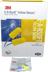 3M - Disposable, Corded, 33 dB Earplugs - Yellow, 200 Pairs - A1 Tooling