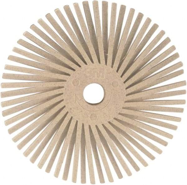 3M - 3" 120 Grit Ceramic Tapered Disc Brush - Fine Grade, Plain Hole Connector, 1" Trim Length, 0.37" Arbor Hole - A1 Tooling