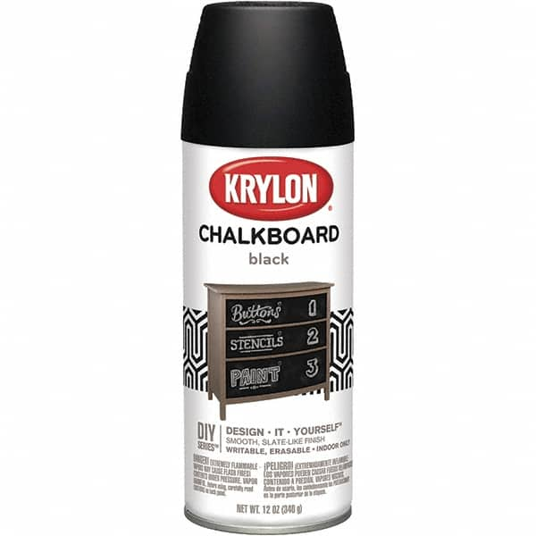 Krylon - Chalkboard Black, Flat, Chalkboard Paint Spray Paint - 12 oz Container - A1 Tooling