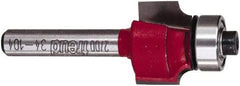 Freud - 3/4" Cut Diam, 1/2" Length of Cut, 0 Flute Round-Over Edge Profile Router Bit - Carbide-Tipped, 1/4" Shank Diam, 2-3/16" OAL, Proprietary Coating - A1 Tooling