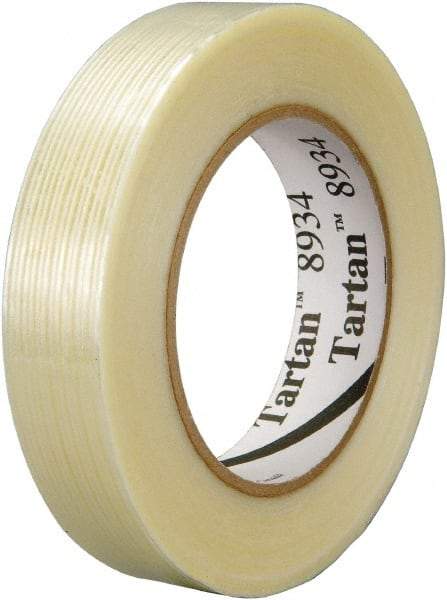 3M - 3/4" x 60 Yd Clear Rubber Adhesive Packaging Tape - Polypropylene Film Backing, 4 mil Thick, 100 Lb Tensile Strength, Series 8934 - A1 Tooling