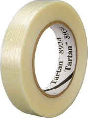 3M - 3/4" x 60 Yd Clear Rubber Adhesive Packaging Tape - Polypropylene Film Backing, 4 mil Thick, 100 Lb Tensile Strength, Series 8934 - A1 Tooling