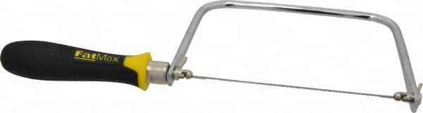 Stanley - 6-1/2" Steel Blade Coping Saw - ABS, TPR Handle, Ergonomic, 13-1/4" OAL, 4-3/4" Throat Depth - A1 Tooling