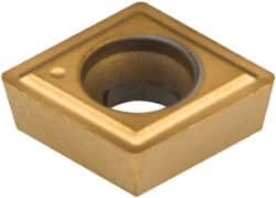 Kennametal - CPGM21.51 Grade KC730 Carbide Turning Insert - TiN Finish, 80° Diamond, 1/4" Inscr Circle, 3/32" Thick, 1/64" Corner Radius - A1 Tooling