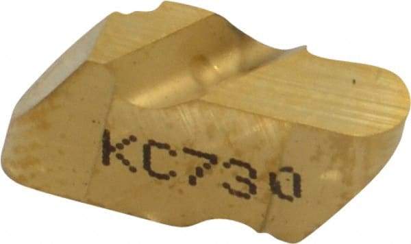 Kennametal - 2062NR Grade KC730, 3.18mm Cutting Width Carbide Grooving Insert - 2.79mm Max Depth of Cut, Left Hand, 1.59mm Corner Radius, TiN Finish - A1 Tooling