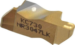 Kennametal - 3047NR K Grade KC730, 2.39mm Cutting Width Carbide Grooving Insert - 3.81mm Max Depth of Cut, Left Hand, 1.19mm Corner Radius, TiN Finish - A1 Tooling