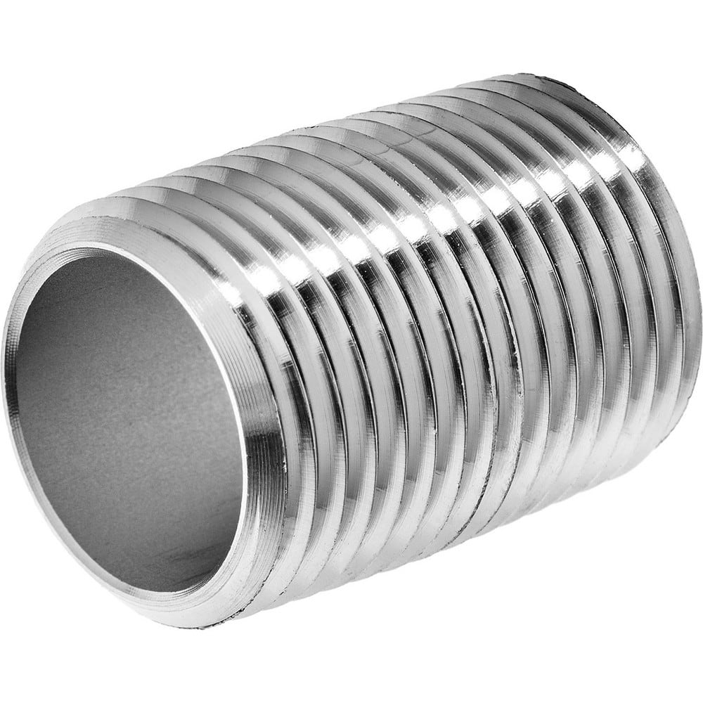 Stainless Steel Pipe Nipples & Pipe; Thread Style: Fully Threaded; Construction: Welded; Schedule: 40; Thread Standard: BSPT; Lead Free: Yes; Standards: ASTM A733; ASTM A312; ANSI/ASME B1.20.1; Overall Length: 2.00