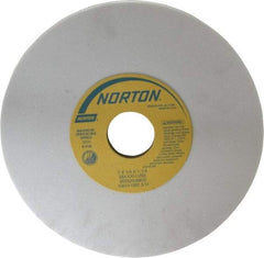 Norton - 7" Diam x 1-1/4" Hole x 1/4" Thick, L Hardness, 100 Grit Surface Grinding Wheel - Aluminum Oxide, Type 1, Fine Grade, 3,600 Max RPM, Vitrified Bond, No Recess - A1 Tooling