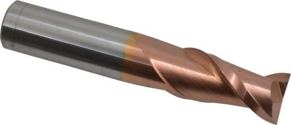 Accupro - 5/8", 2 Flute, Single End, Solid Carbide, 0.01" Corner Radius End Mill - 3-1/2" OAL, 40° Helix, Right Hand Flute, 1-1/4" LOC, Right Hand Cut - A1 Tooling