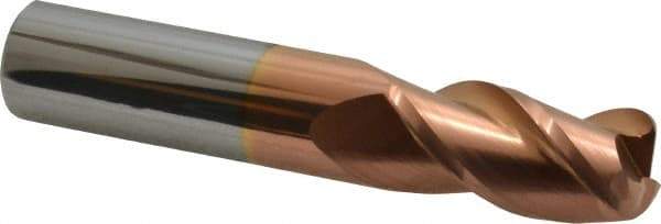 Accupro - 3/4", 3 Flute, Single End, Solid Carbide, 1/8" Corner Radius End Mill - 4" OAL, 40° Helix, Right Hand Flute, 1-1/2" LOC, Right Hand Cut - A1 Tooling