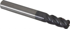 Accupro - 5/16", 4 Flute, Single End, Solid Carbide, 0.09" Corner Radius End Mill - 2-1/2" OAL, 40° Helix, Right Hand Flute, 3/4" LOC, Right Hand Cut - A1 Tooling