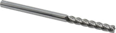 Accupro - 1/4", 4 Flute, Single End, Solid Carbide, 0.02" Corner Radius End Mill - 4" OAL, 40° Helix, Right Hand Flute, 1-1/2" LOC, Right Hand Cut - A1 Tooling