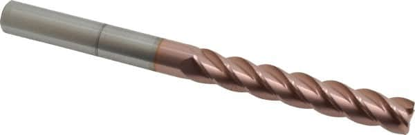 Accupro - 1/2", 4 Flute, Single End, Solid Carbide, 0.03" Corner Radius End Mill - 6" OAL, 40° Helix, Right Hand Flute, 3" LOC, Right Hand Cut - A1 Tooling