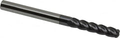 Accupro - 1/4", 4 Flute, Single End, Solid Carbide, 0.09" Corner Radius End Mill - 3" OAL, 40° Helix, Right Hand Flute, 1-1/8" LOC, Right Hand Cut - A1 Tooling