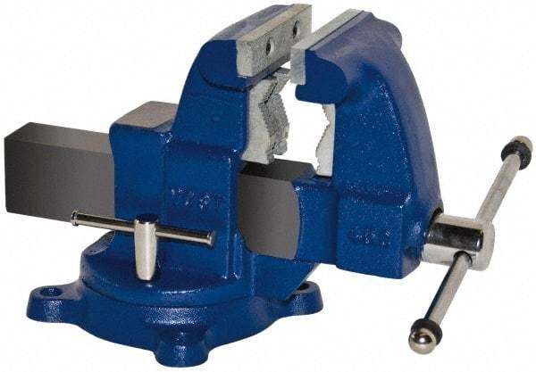 Yost Vises - 5-1/2" Jaw Width x 5" Jaw Opening Capacity, 4-1/2" Throat Depth, Bench & Pipe Combination Vise - 1/8 to 2-1/2" Pipe Capacity, Swivel Base, Bolt Down Attachment, Ductile Iron - A1 Tooling