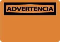 NMC - "Advertencia", 10" Long x 14" Wide, Aluminum Safety Sign - Rectangle, 0.04" Thick, Use for Workplace/Safety - A1 Tooling