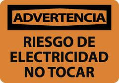 NMC - "Advertencia - Riesgo de Electricidad - No Tocar", 10" Long x 14" Wide, Aluminum Safety Sign - Rectangle, 0.04" Thick, Use for Workplace/Safety - A1 Tooling