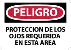 NMC - "Peligro - Proteccion de los Ojos Requerida en Esta Area", 10" Long x 14" Wide, Aluminum Safety Sign - Rectangle, 0.04" Thick, Use for Workplace/Safety - A1 Tooling