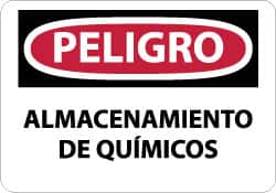 NMC - "Peligro - Almacenamiento de Quimicos", 10" Long x 14" Wide, Aluminum Safety Sign - Rectangle, 0.04" Thick, Use for Workplace/Safety - A1 Tooling